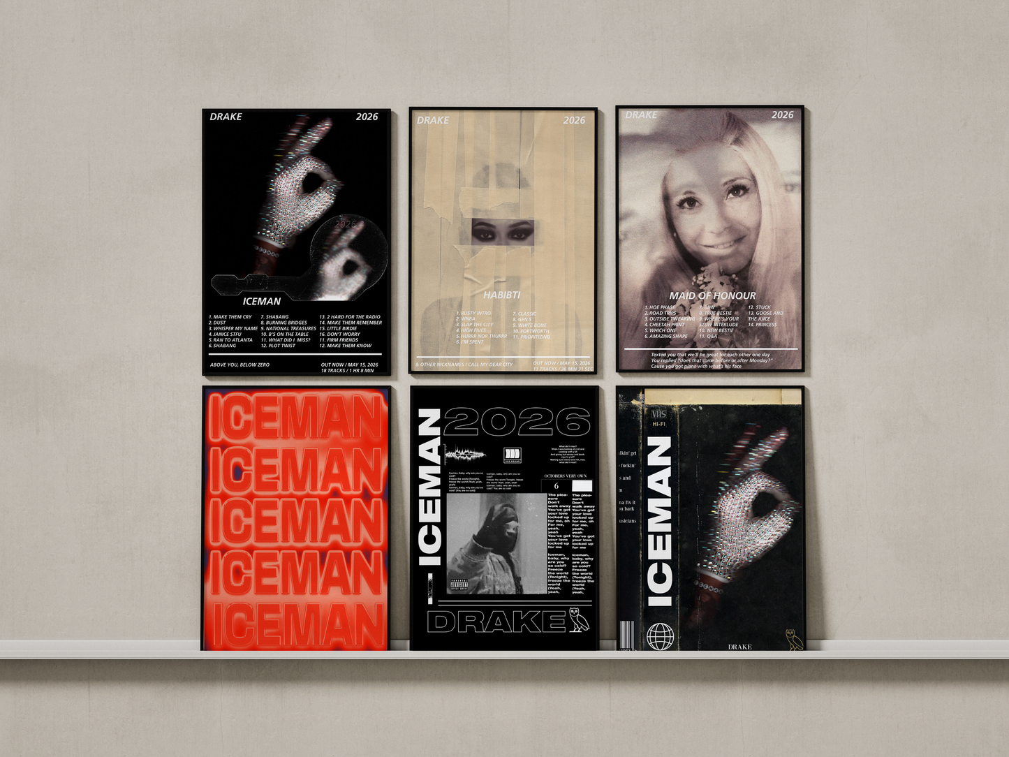 ICEMAN SET OF THREE POSTERS